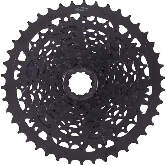 microSHIFT Advent H093 9 Speed MTB Cassette - Black - 11-42t}, Black