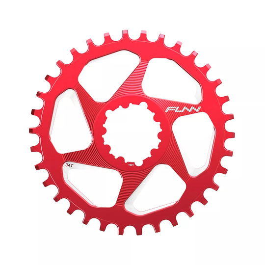 Funn Solo DX Narrow Wide Chainring - Direct Mount - Red, Red