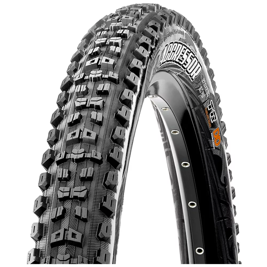 Maxxis Aggressor MTB Tyre (EXO - TR) - Folding Bead - Black, Black