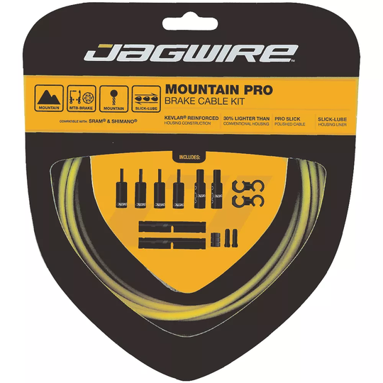 Jagwire Mountain Pro MTB Brake Cable Kit - Yellow, Yellow