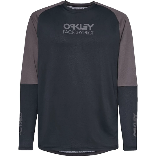 Oakley Factory Pilot MTB Long Sleeve Jersey AW22 - XXL} - Black-Forged Iron, Black-Forged Iron