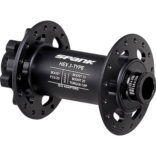 Spank Hex J-Type Boost Front MTB Hub - 15-20mm x 110mm} - Black, Black