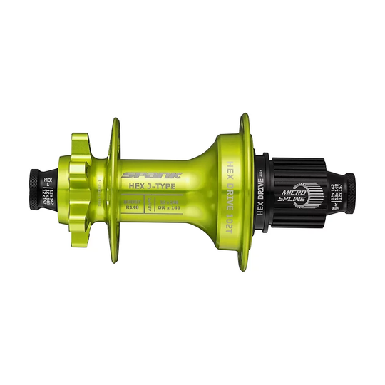 Spank HEX J-TYPE Boost E-Plus Rear Hub - Boost 148mm - Green, Green