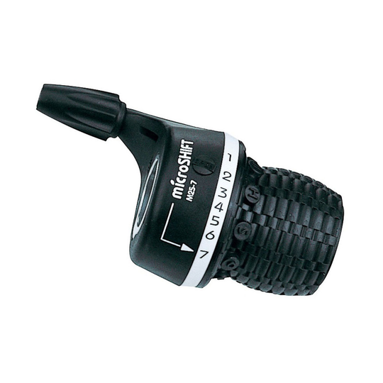 microSHIFT MS25-7R Twist Type 7 Speed Gear Shifter - Black - Right}, Black