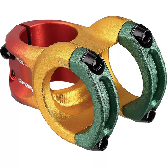 Spank SPOON 350 Mountain Bike Stem - Rasta - 1.1/8"}, Rasta