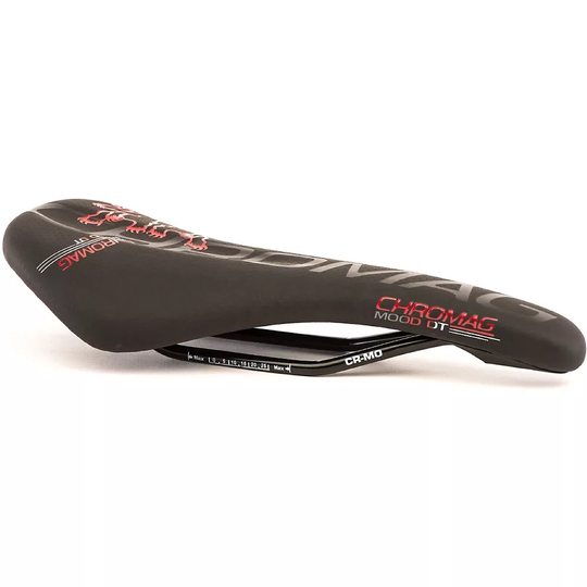 Chromag Mood Durable Top Bike Saddle - 135mm Wide - Black - Red, Black - Red