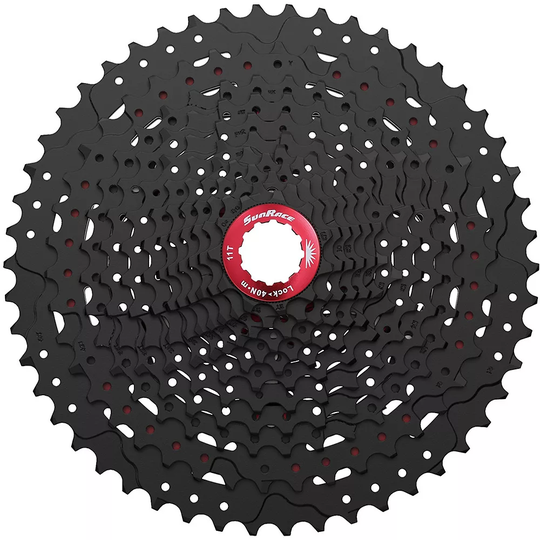 SunRace MZ90 12Sp 11-50T Shimano-SRAM Cassette - Black - Chrome - 11-50t}, Black - Chrome