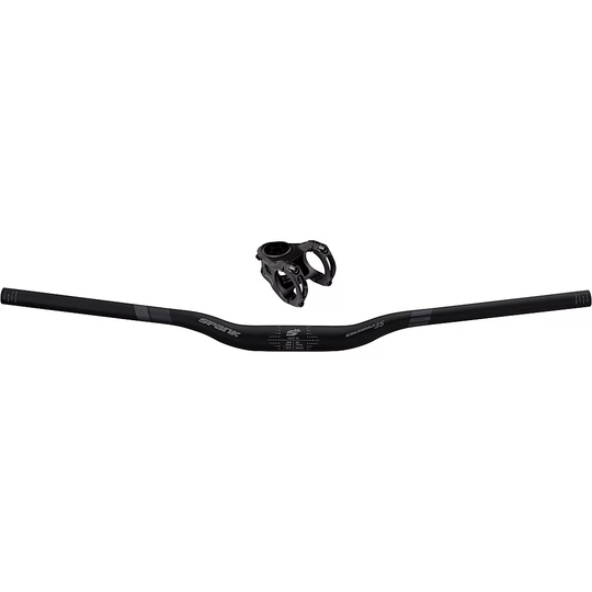 Spank OOZY 35 MTB Handlebar with Split 35 Stem - Black-Grey - Stem Length: 40mm}, Black-Grey