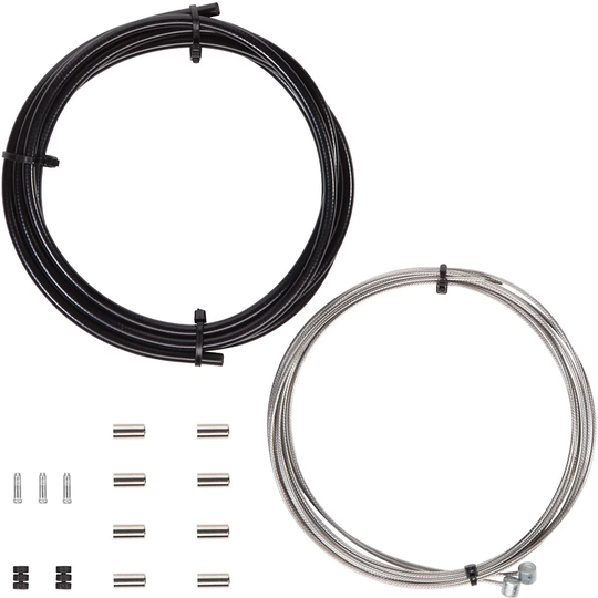 LifeLine Essential MTB Brake Cable Kit - 2 x 2000mm Inner cable, 1 x 2100mm Outer} - Black, Black