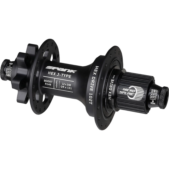 Spank Hex Drive Rear Hub - 32H-12mmx148mm} - Black, Black