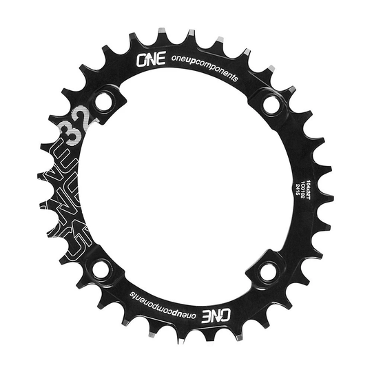 OneUp Components Narrow Wide Oval MTB Chain Ring - 4-Bolt - Black, Black