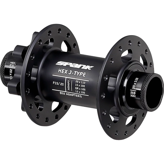 Spank Hex J-Type Front MTB Hub - 15-20mm x 100mm} - Black, Black