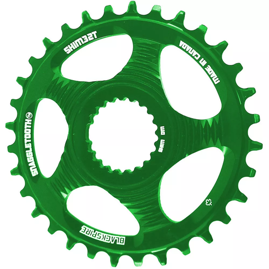 Blackspire Snaggletooth DM Shimano MTB Chain Ring - Lime Green - Direct Mount, Lime Green