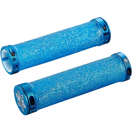 Supacaz Diamond Kush Dual Lock-On Grips - Blue, Blue