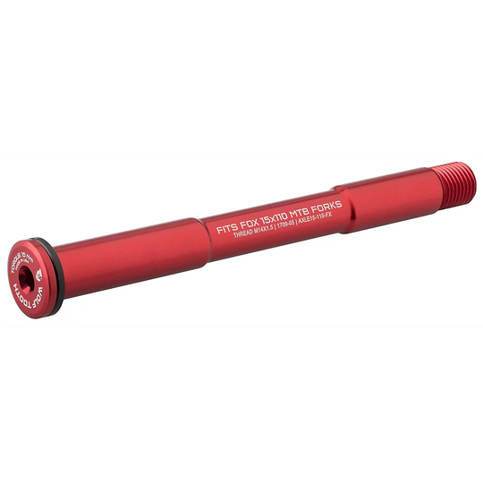 Wolf Tooth Axle for Fox Suspension MTB Fork - 110mm} - Red, Red