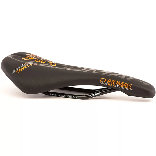 Chromag Mood Durable Top Bike Saddle - 135mm Wide - Black - Orange, Black - Orange