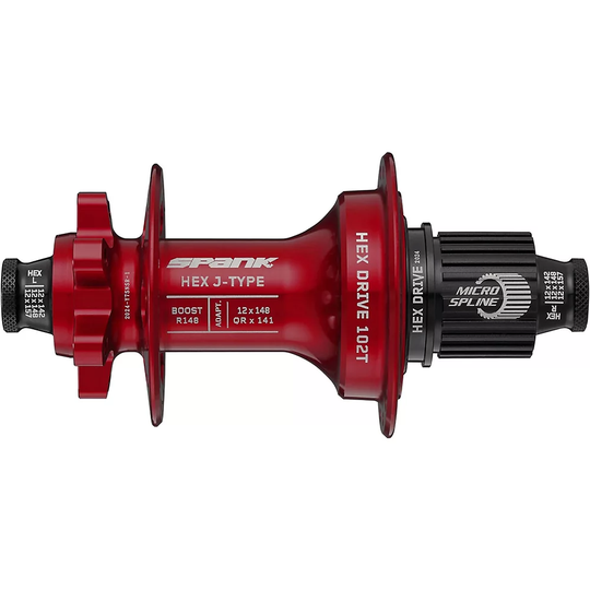 Spank HEX J-TYPE Boost Rear Hub - 32H 148mm - Red, Red