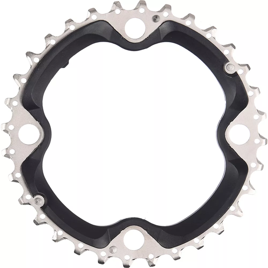 Shimano FC-T521 10 Speed Triple MTB Chain Ring - Standard Type - Black, Black