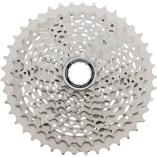 Shimano M4100 Deore 10 Speed Cassette - Silver - 11-46t}, Silver