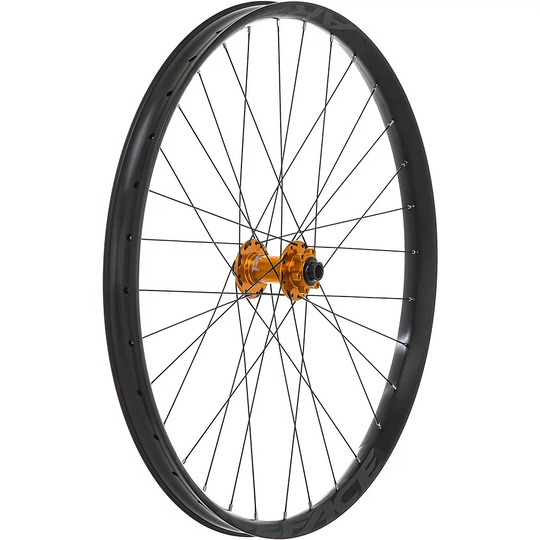 Hope Custom Enduro MTB Front Wheel - 15mm x 110mm - Black and Orange, Black and Orange