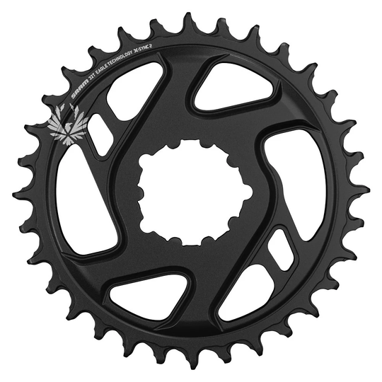 SRAM Eagle DM Forged Boost Chainring - 6mm Offset - Black, Black