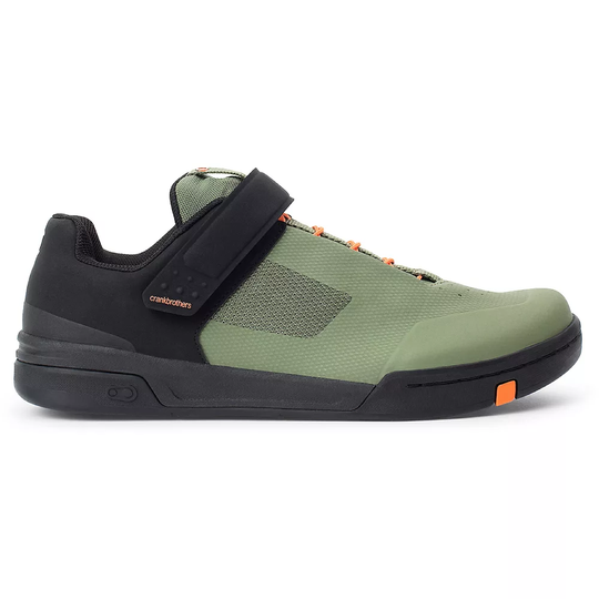 crankbrothers Stamp SpeedLace Flat Pedal Shoe - UK 10} - Green-Orange, Green-Orange