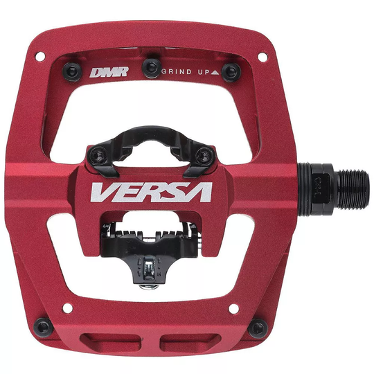 DMR Versa Dual Sided Flat and SPD Pedal - Red, Red