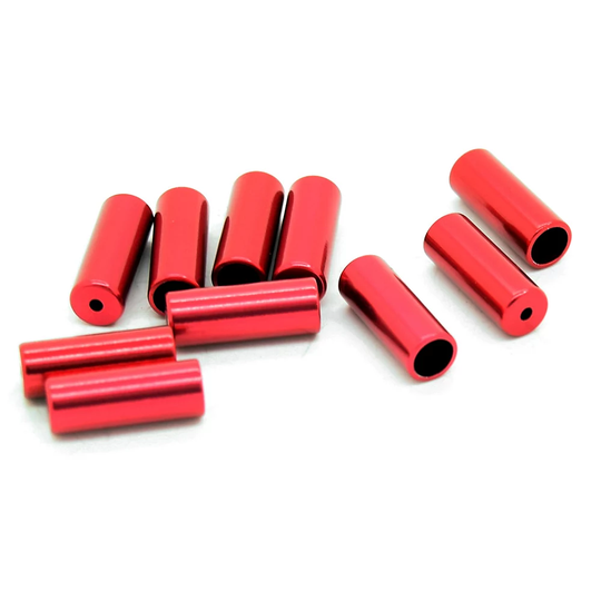Transfil Outer Brake Cable Ferrules 5mm (10 Pack) - Red, Red