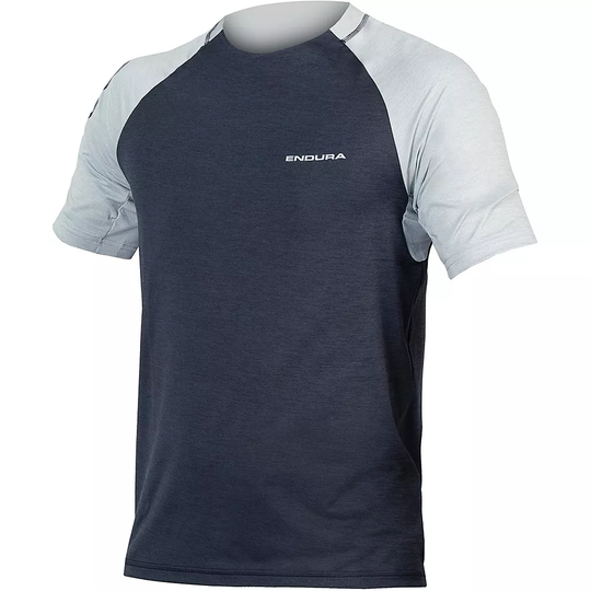 Endura Singletrack Short Sleeve MTB Jersey - L} - InkBlue, InkBlue
