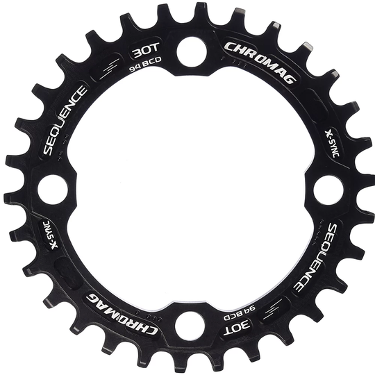 Chromag Sequence 94 BCD X-Sync Chainring - 4-Bolt - Black, Black