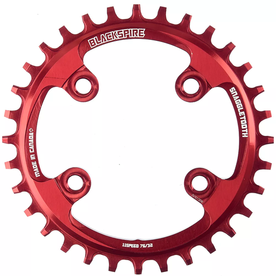 Blackspire Snaggletooth Narrow Wide Chainring (XX1) - 4-Bolt - Red, Red