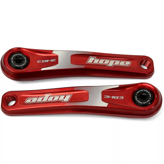 Hope Electric Bike Mountain Bike Crankset - Red, Red