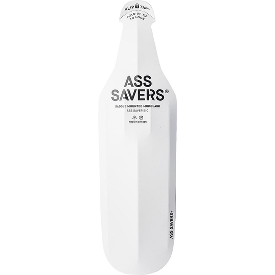 Ass Savers Big Rear Mudguard - White, White