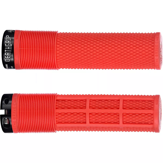 DMR Brendog Death Grip Flangeless MTB Grips - 135mm - Red, Red