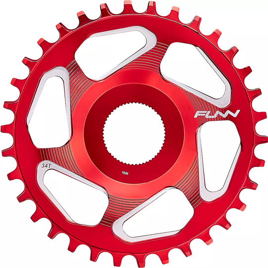 Funn Solo ES Narrow Wide E-MTB Chain Ring - Direct Mount - Red, Red
