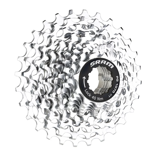 SRAM PG1070 10 Speed Mountain Bike Cassette - Silver - 12-32t}, Silver