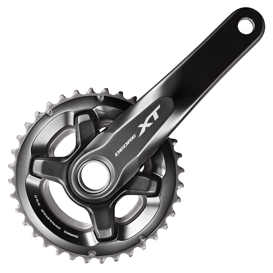 Shimano XT M8000 Double 11 Speed Chainset - 48.8mm Chainline - Black, Black