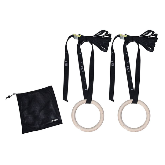 Tunturi Fitness Gym Rings Wood 23 cm, Voimistelurenkaat