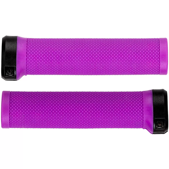 Brand-X Knurled Lock On MTB Handlebar Grips - 135mm} - Purple, Purple