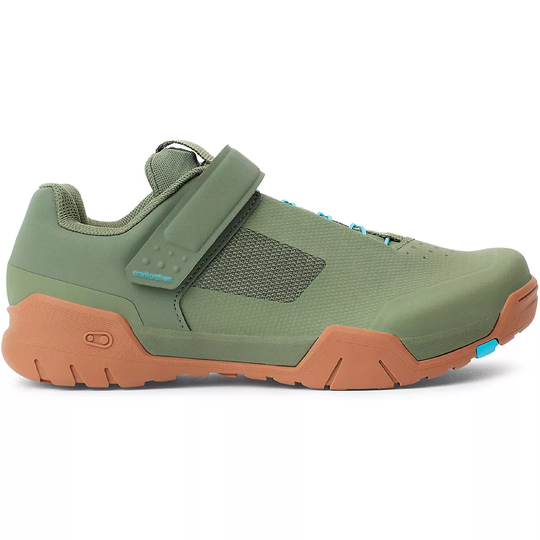 crankbrothers Mallet E Speedlace MTB Clipless Shoe 2021 - UK 6} - Green - Blue, Green - Blue