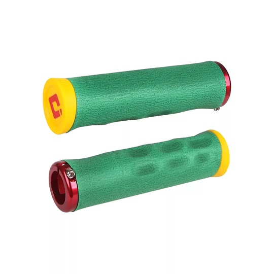 ODI F-1 Series Dread V2.1 Lock-On MTB Grips - 130mm} - Rasta, Rasta