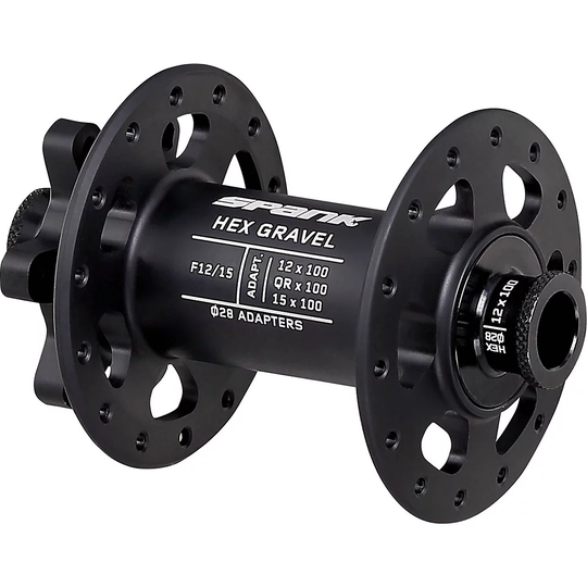 Spank Hex Front Gravel and Mountain Bike Hub - 12-15mm x 100mm} - Black, Black