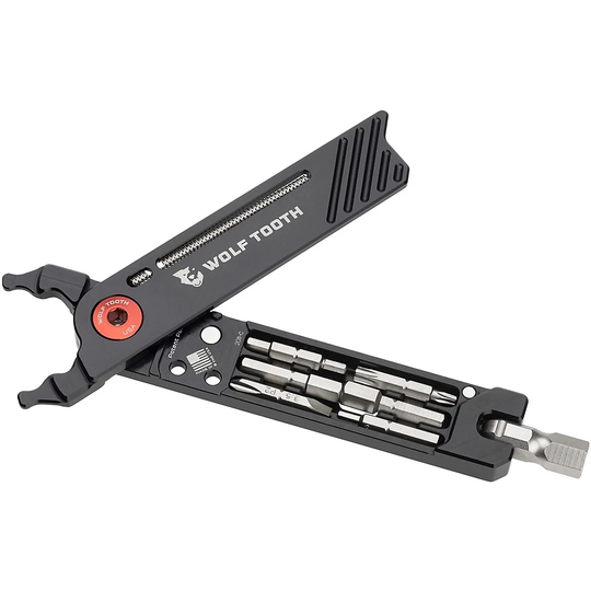 Wolf Tooth 8-Bit Pack Pliers Multi Tool - 17 Function} - Black - Red Bolt, Black - Red Bolt