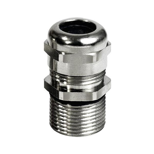 Rutab 1460430 Ruuvattava liitin IP68, pitkä kierre, messinki PG7
