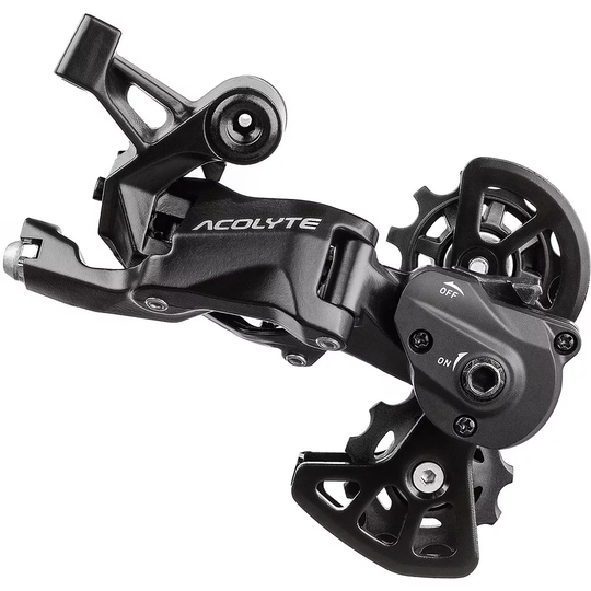 microSHIFT Acolyte M5185S 8 Speed Rear Derailleur - Short Cage} - Black, Black