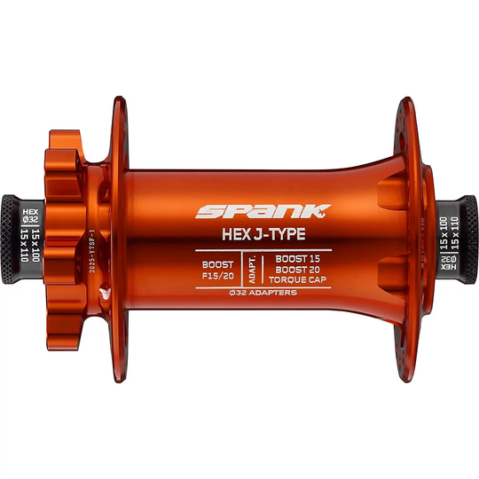 Spank HEX J-TYPE Boost Front Hub - 32H - Orange, Orange