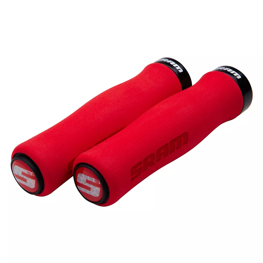 SRAM Contour Foam Locking Bike Grips - 129mm} - Red - Black, Red - Black