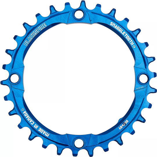 Blackspire Snaggletooth Narrow Wide Chainring - 4-Bolt - Blue, Blue