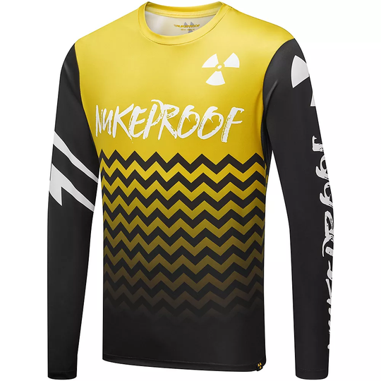 Nukeproof Blackline Long Sleeve Jersey (Race) - S} - Yellow, Yellow