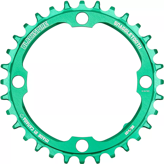 Blackspire Snaggletooth Narrow Wide Chainring - 4-Bolt - Green, Green